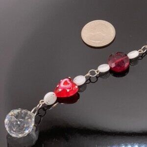 Hearts Car Rearview Mirror Suncatcher Prism Charm Ornament Gift Handmade CC112